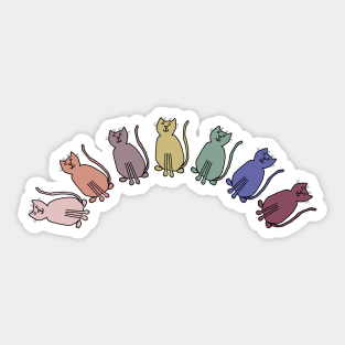 Balanced Cats Rainbow Animals Sticker